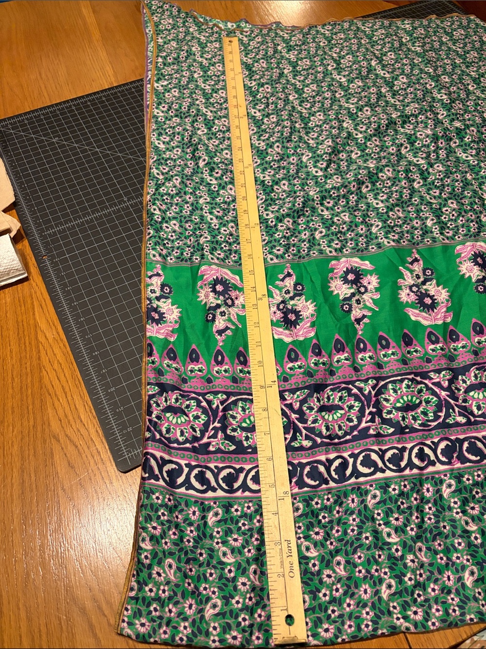 Late Sunday Afternoon silk Green Floral Scarf wrap “Springtime Joy” - Picture 9 of 9